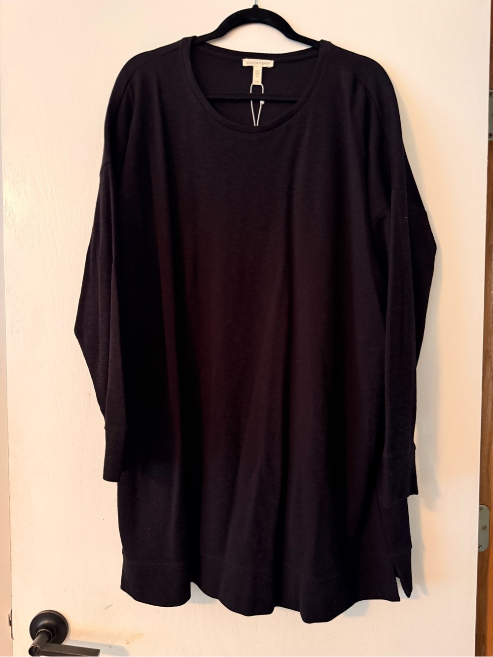 Eileen Fisher Black Long Sleeve Tunic Top